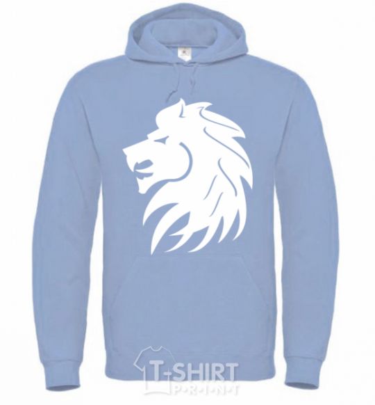 Men`s hoodie Lion's roar sky-blue фото