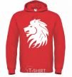 Men`s hoodie Lion's roar bright-red фото