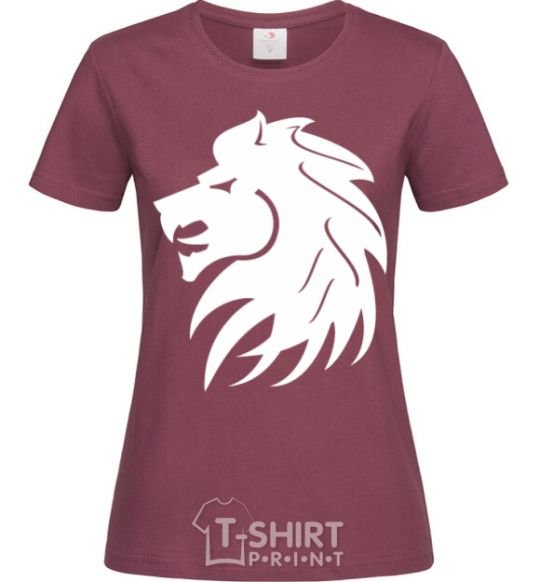 Women's T-shirt Lion's roar burgundy фото