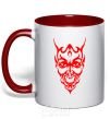 Mug with a colored handle Demon red фото