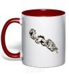 Mug with a colored handle Chinese Dragon red фото