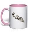 Mug with a colored handle Chinese Dragon light-pink фото