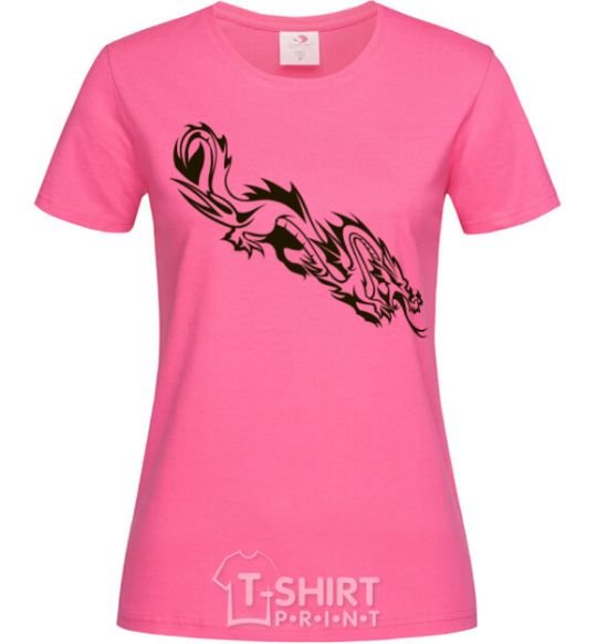 Женская футболка Китайский Дракон Ярко-розовый фото
