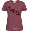 Women's T-shirt Chinese Dragon burgundy фото