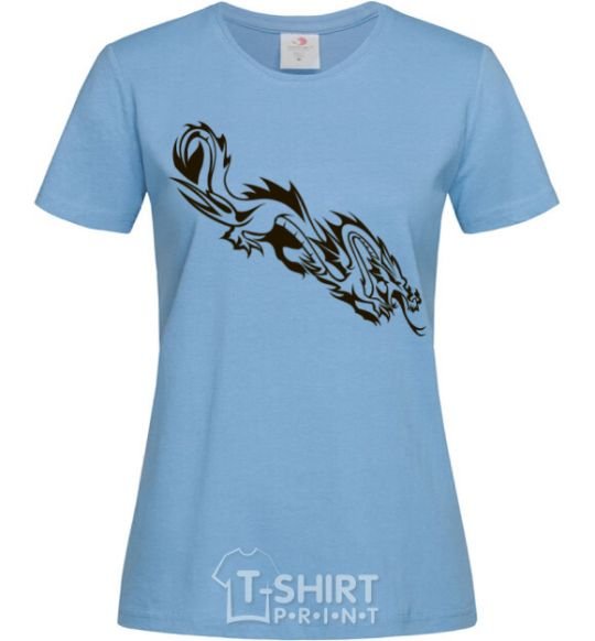 Women's T-shirt Chinese Dragon sky-blue фото