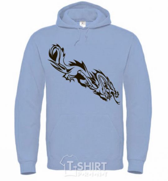 Men`s hoodie Chinese Dragon sky-blue фото