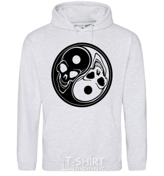 Men`s hoodie Yin Yang sport-grey фото