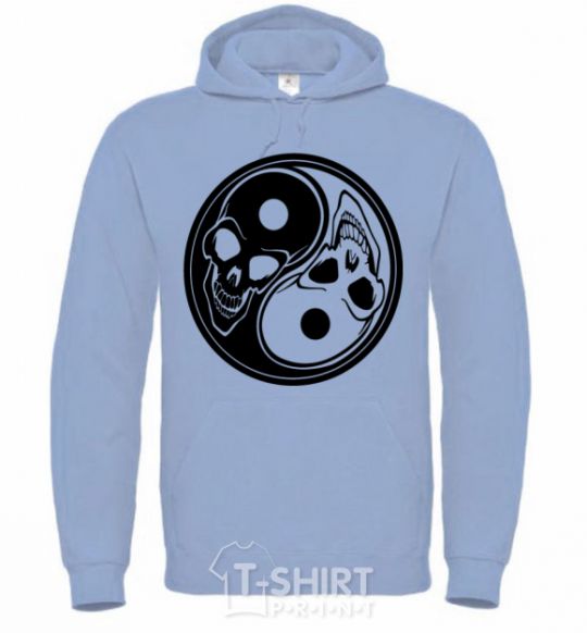 Men`s hoodie Yin Yang sky-blue фото