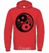 Men`s hoodie Yin Yang bright-red фото