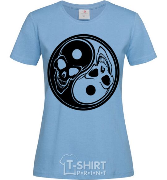 Women's T-shirt Yin Yang sky-blue фото