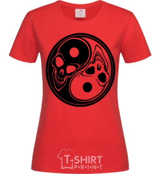 Women's T-shirt Yin Yang red фото