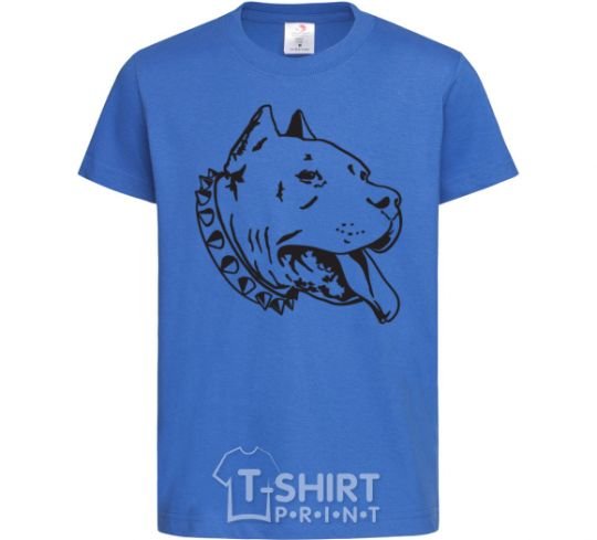 Kids T-shirt Pit bull royal-blue фото