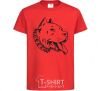 Kids T-shirt Pit bull red фото