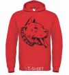 Men`s hoodie Pit bull bright-red фото
