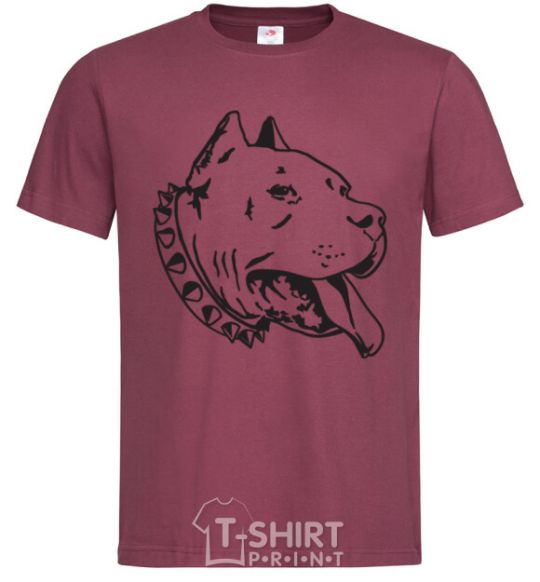 Men's T-Shirt Pit bull burgundy фото