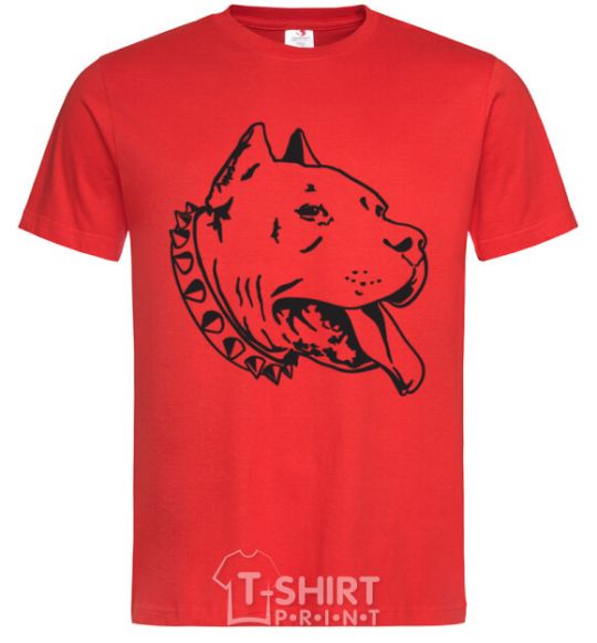 Men's T-Shirt Pit bull red фото