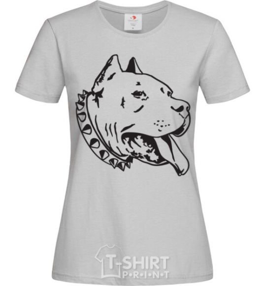 Women's T-shirt Pit bull grey фото