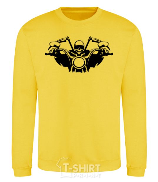 Sweatshirt Biker skeleton yellow фото