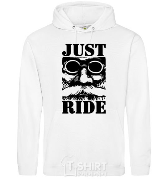 Men`s hoodie Just ride White фото