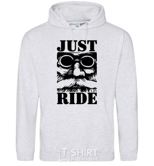 Men`s hoodie Just ride sport-grey фото