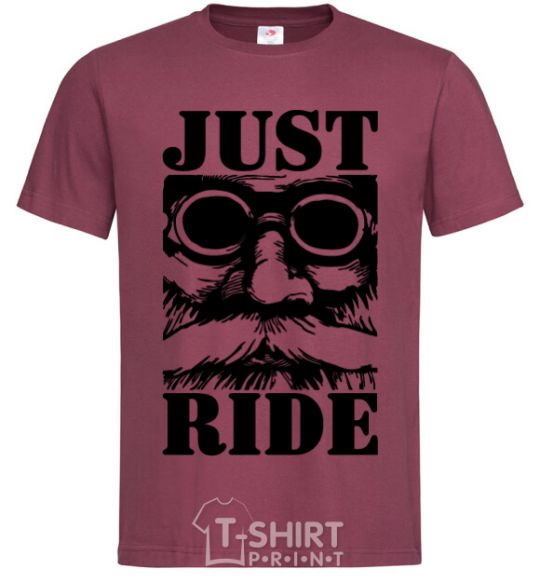 Men's T-Shirt Just ride burgundy фото