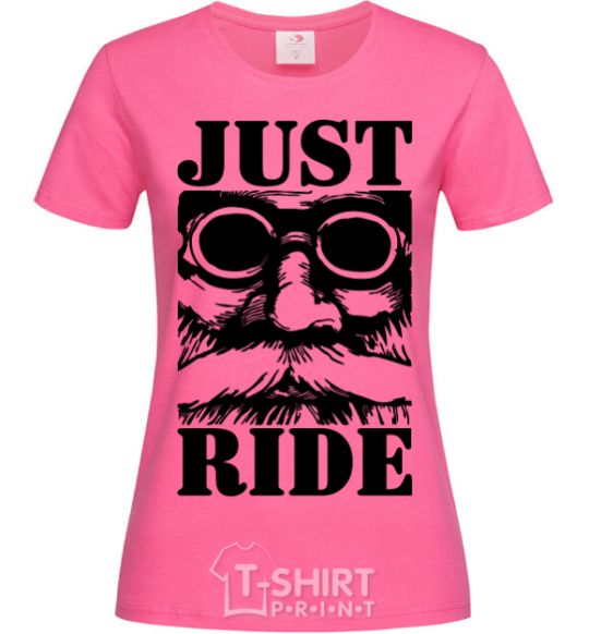 Женская футболка Just ride Ярко-розовый фото