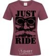 Women's T-shirt Just ride burgundy фото