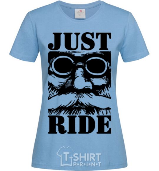 Женская футболка Just ride Голубой фото