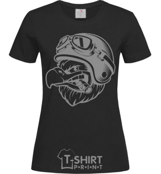 Women's T-shirt Eagle in a helmet black фото