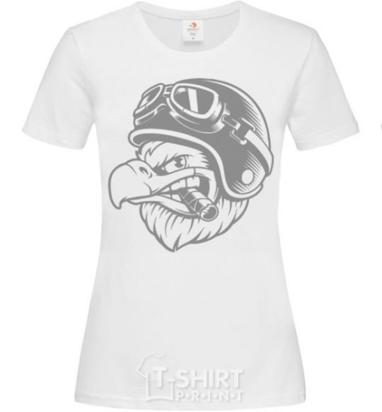 Women's T-shirt Eagle in a helmet White фото