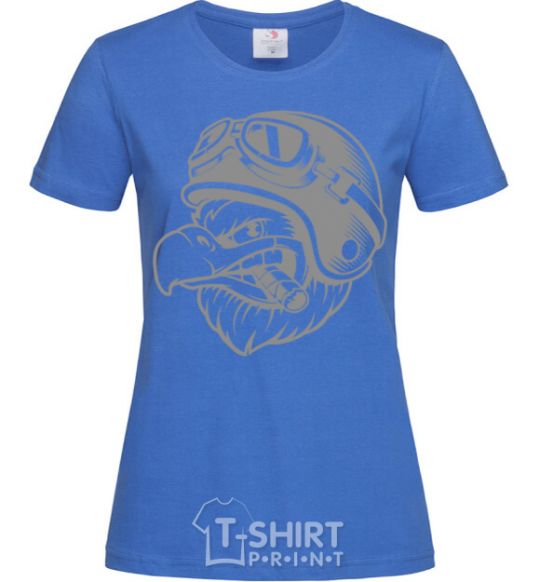 Women's T-shirt Eagle in a helmet royal-blue фото