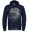 Men`s hoodie Eagle in a helmet navy-blue фото