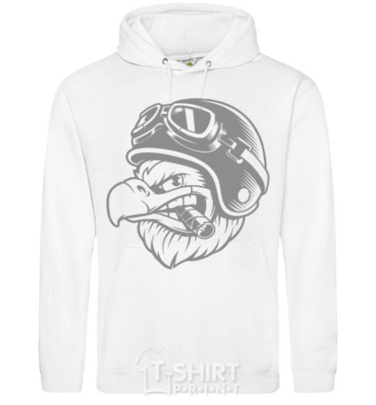 Men`s hoodie Eagle in a helmet White фото