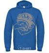 Men`s hoodie Eagle in a helmet royal фото