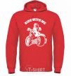 Men`s hoodie Ride with me bright-red фото