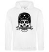 Men`s hoodie Skull in helmet White фото