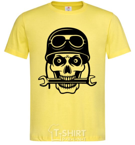Men's T-Shirt Skull in helmet cornsilk фото