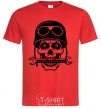 Men's T-Shirt Skull in helmet red фото