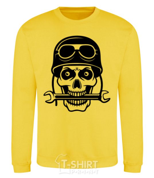 Sweatshirt Skull in helmet yellow фото