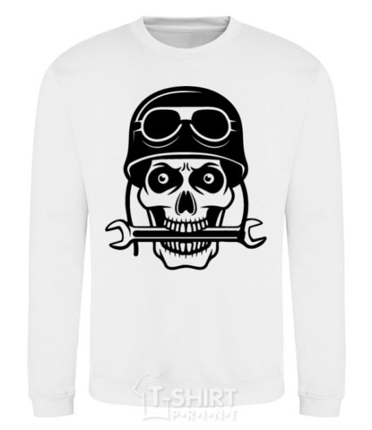 Sweatshirt Skull in helmet White фото