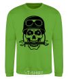 Sweatshirt Skull in helmet orchid-green фото