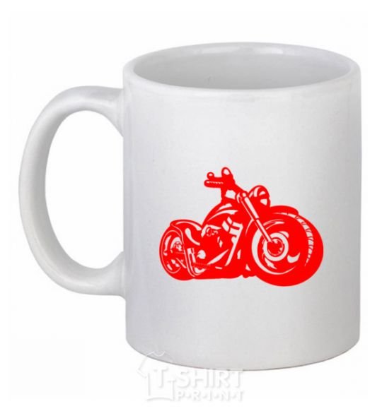 Ceramic mug Motorbike White фото