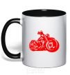 Mug with a colored handle Motorbike black фото