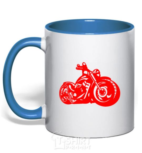 Mug with a colored handle Motorbike royal-blue фото