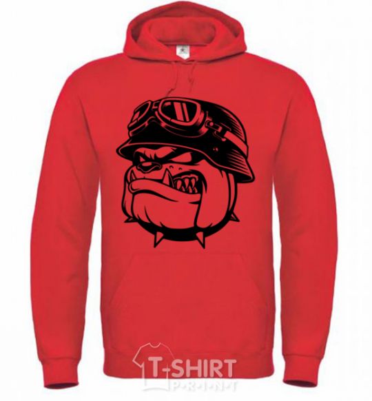 Men`s hoodie Bulldog biker bright-red фото