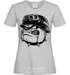 Women's T-shirt Bulldog biker grey фото