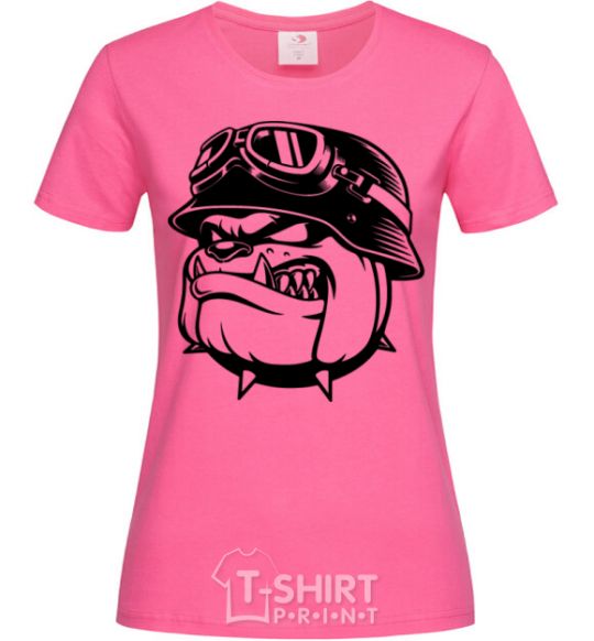 Women's T-shirt Bulldog biker heliconia фото