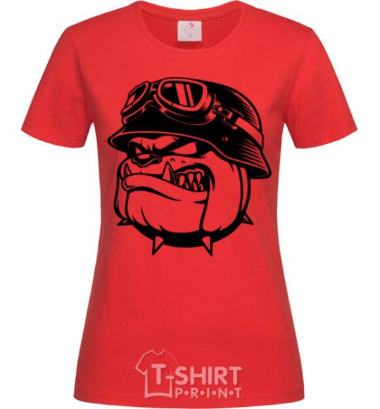 Женская футболка Bulldog biker Красный фото