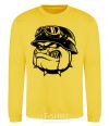 Sweatshirt Bulldog biker yellow фото