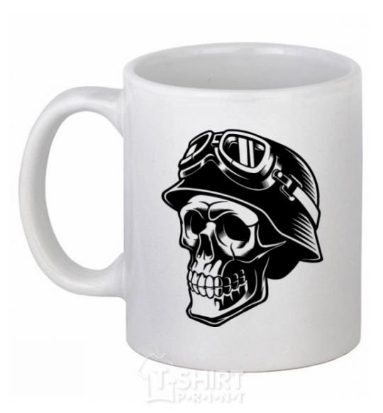 Ceramic mug Motorcycle rider White фото